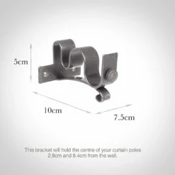 25/12mm Double Pole Centre Bracket In Polished -Jim Lawrence Sales 6003po 13