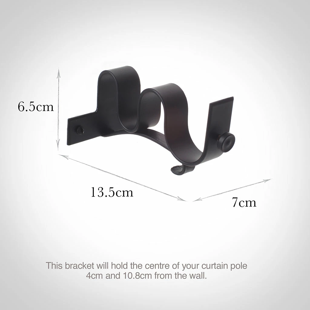 38/20mm Double Pole Centre Bracket In Matt Black 5 38/20mm Double Pole Centre Bracket In Matt Black - Image 3