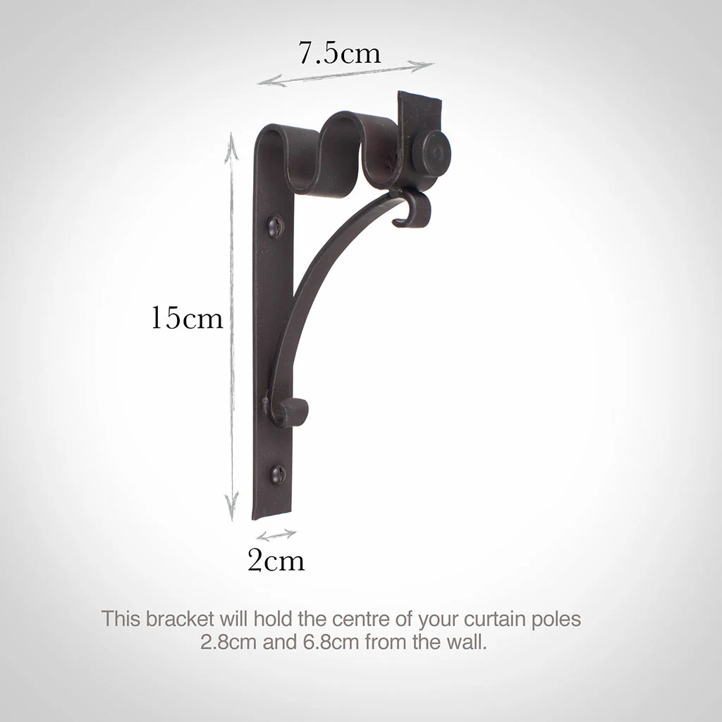 12/12mm Double Pole Standard Bracket In Beeswax 5 12/12mm Double Pole Standard Bracket In Beeswax - Image 3