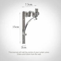12/12mm Double Pole Standard Bracket In Mercury 8 12/12mm Double Pole Standard Bracket In Mercury -Jim Lawrence Sales 6005me 13