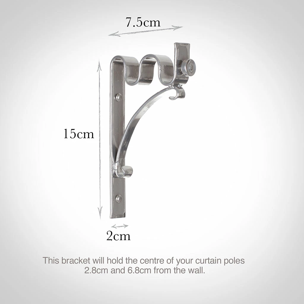 12/12mm Double Pole Standard Bracket In Mercury 5 12/12mm Double Pole Standard Bracket In Mercury - Image 3