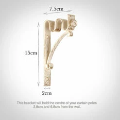 12/12mm Double Pole Standard Bracket In Old Ivory -Jim Lawrence Sales 6005oi 13