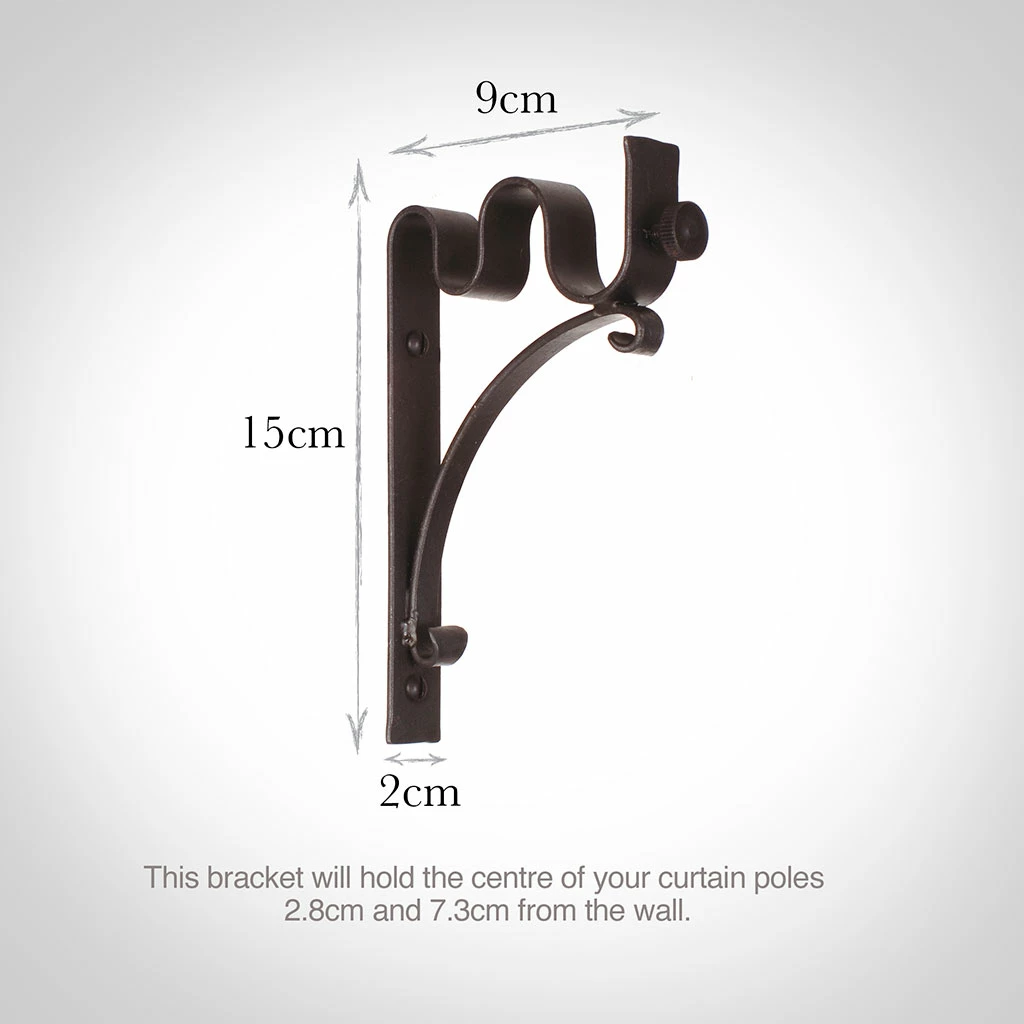 20/12mm Double Pole Standard Bracket In Beeswax 5 20/12mm Double Pole Standard Bracket In Beeswax - Image 3