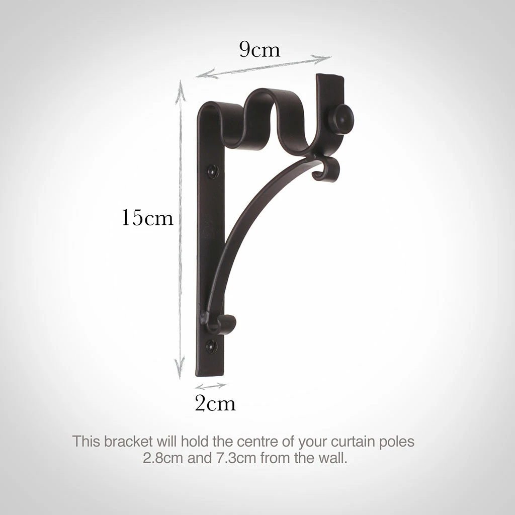 20/12mm Double Pole Standard Bracket In Matt Black 5 20/12mm Double Pole Standard Bracket In Matt Black - Image 3