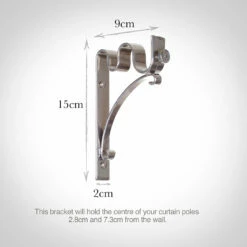 20/12mm Double Pole Standard Bracket In Mercury 8 20/12mm Double Pole Standard Bracket In Mercury -Jim Lawrence Sales 6006me 13