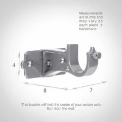 25mm Brett Centre Bracket In Mercury -Jim Lawrence Sales 6012me 13