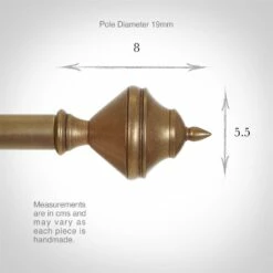 19mm Brass Empire Finial In Antiqued Brass 8 19mm Brass Empire Finial In Antiqued Brass -Jim Lawrence Sales 6018ab 3