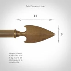 25mm Hasta Spear Finial In Antiqued Brass 8 25mm Hasta Spear Finial In Antiqued Brass -Jim Lawrence Sales 6022ab 3