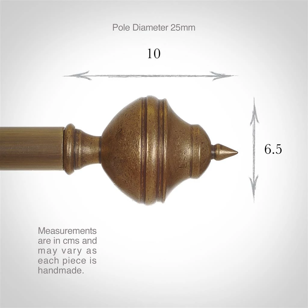 25mm Brass Empire Finial In Antiqued Brass 5 25mm Brass Empire Finial In Antiqued Brass - Image 3