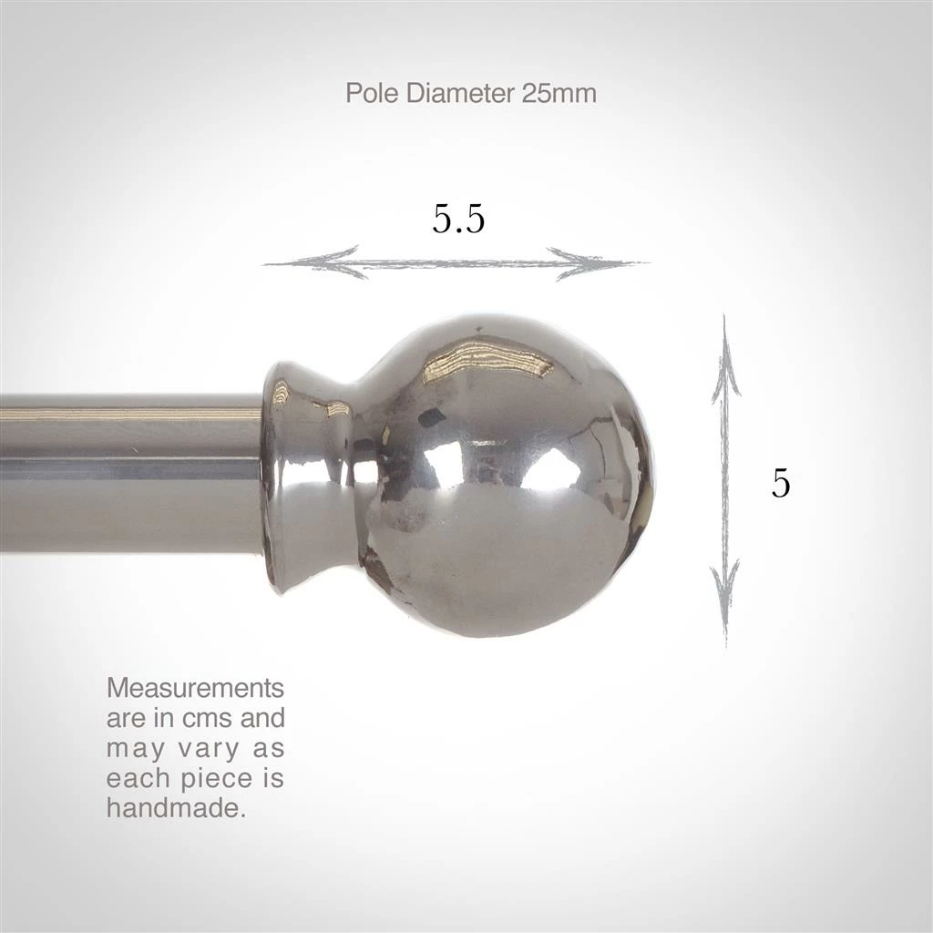 25mm Cannonball Finial In Mercury 6 25mm Cannonball Finial In Mercury - Image 4
