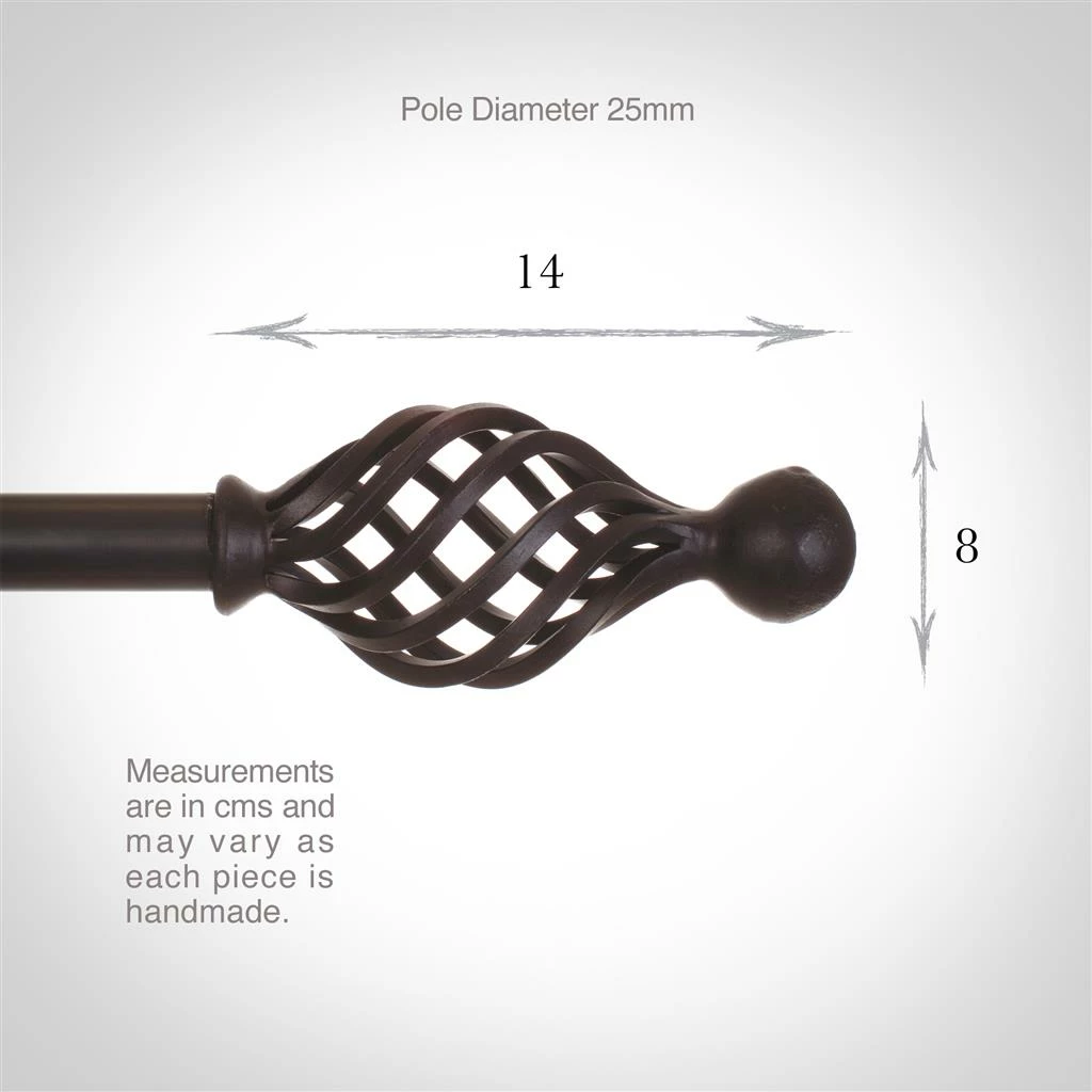 25mm Cage & Ball Finial In Beeswax 5 25mm Cage & Ball Finial In Beeswax - Image 3