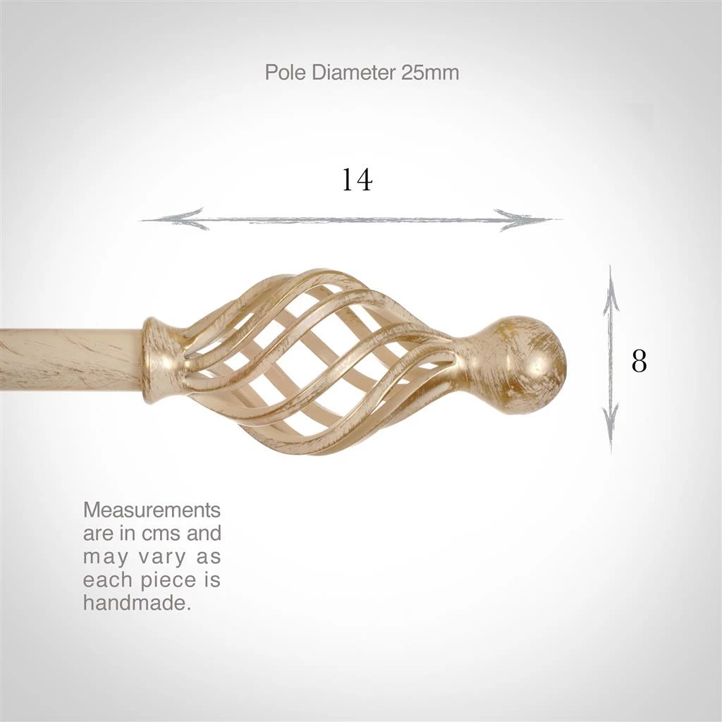 25mm Cage & Ball Finial In Old Ivory 6 25mm Cage & Ball Finial In Old Ivory - Image 4