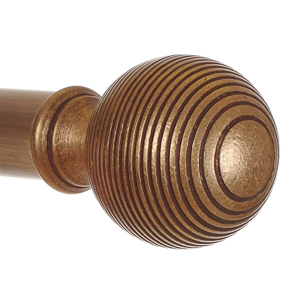 25mm Brass Reeded Ball Finial In Antiqued Brass 4 25mm Brass Reeded Ball Finial In Antiqued Brass - Image 2