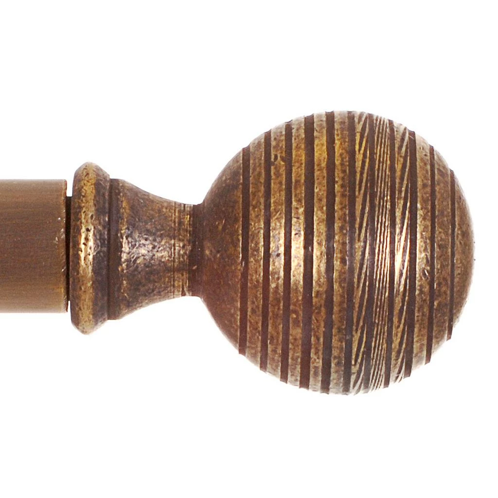 19mm Brass Reeded Ball Finial In Antiqued Brass 3 19mm Brass Reeded Ball Finial In Antiqued Brass