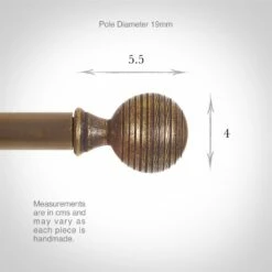 19mm Brass Reeded Ball Finial In Antiqued Brass 8 19mm Brass Reeded Ball Finial In Antiqued Brass -Jim Lawrence Sales 6057ab 3