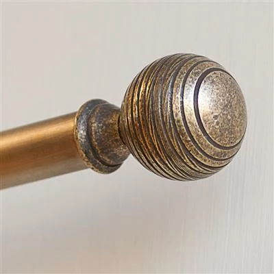 19mm Brass Reeded Ball Finial In Antiqued Brass 6 19mm Brass Reeded Ball Finial In Antiqued Brass - Image 4
