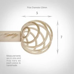 20mm Spiral Finial In Old Ivory 9 20mm Spiral Finial In Old Ivory -Jim Lawrence Sales 6058oi 3