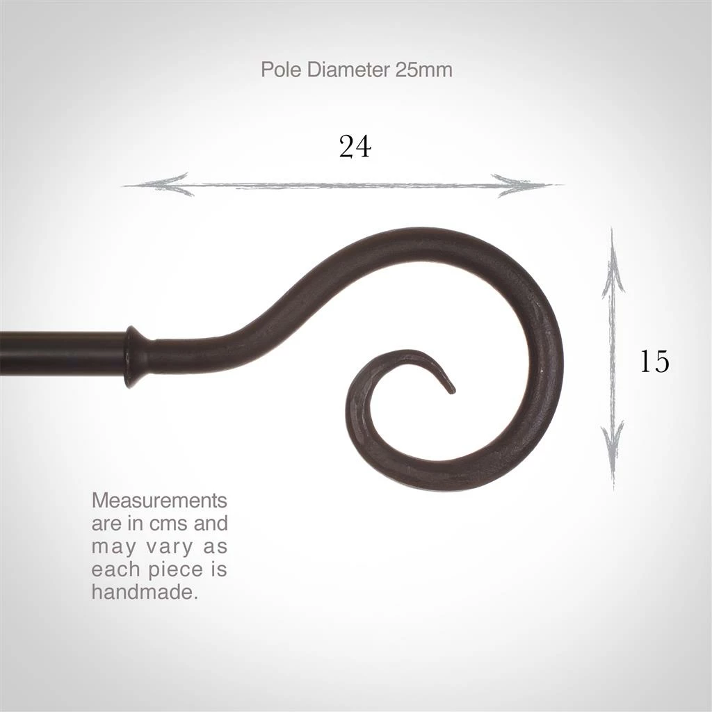 25mm Bishop's Crook Finial In Beeswax 5 25mm Bishop's Crook Finial In Beeswax - Image 3