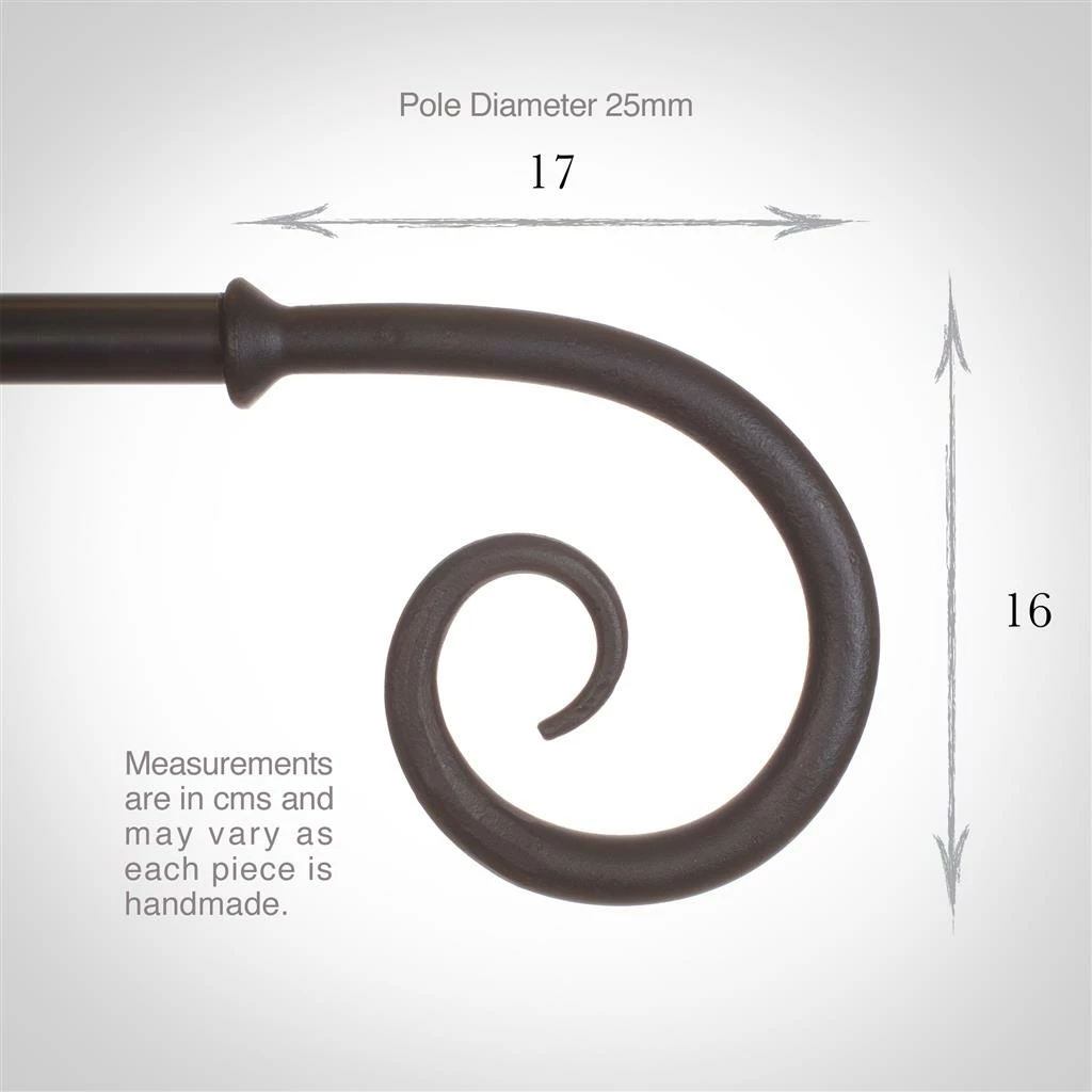 25mm Crook Finial In Beeswax 5 25mm Crook Finial In Beeswax - Image 3