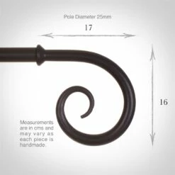 25mm Crook Finial In Matt Black -Jim Lawrence Sales 607mb 3