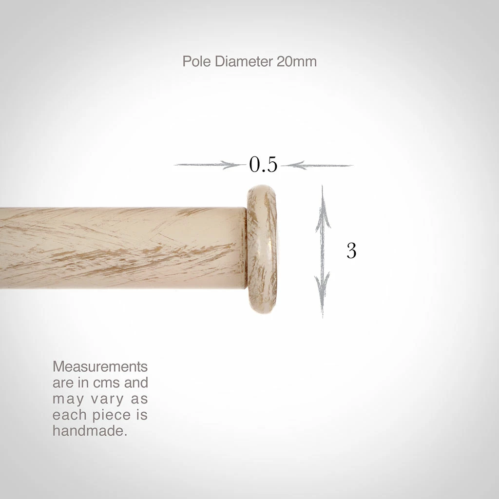 20mm Button Finial In Old Ivory 5 20mm Button Finial In Old Ivory - Image 3