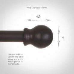 20mm Cannonball Finial In Matt Black -Jim Lawrence Sales 621mb 3