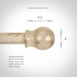 20mm Cannonball Finial In Old Ivory -Jim Lawrence Sales 621oi 3