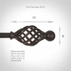 20mm Cage & Ball Finial In Beeswax 9 20mm Cage & Ball Finial In Beeswax -Jim Lawrence Sales 622bw 3