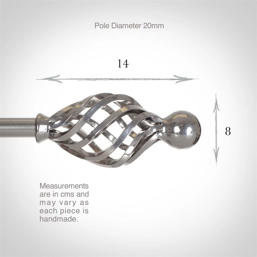 20mm Cage & Ball Finial In Mercury 5 20mm Cage & Ball Finial In Mercury - Image 4