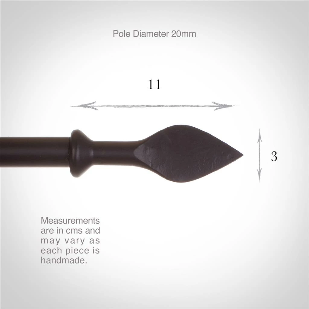 20mm Spear Finial In Matt Black 6 20mm Spear Finial In Matt Black - Image 4