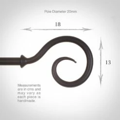 20mm Bishop's Crook Finial In Matt Black -Jim Lawrence Sales 625mb 3