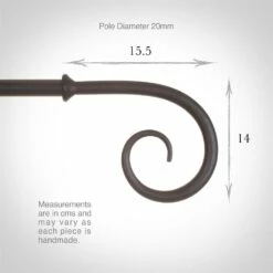 20mm Crook Finial In Beeswax -Jim Lawrence Sales 626bw 3