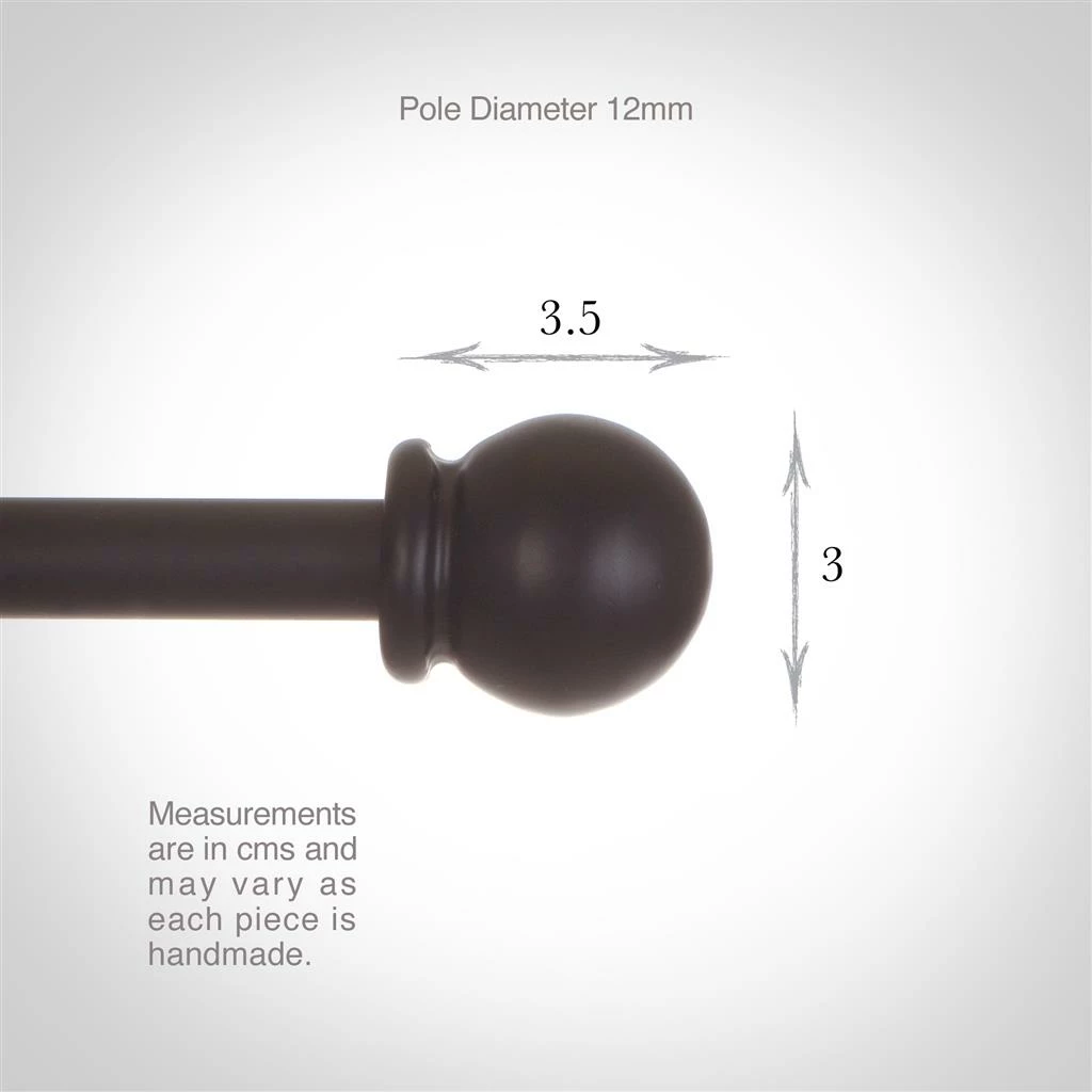 12mm Cannonball Finial In Matt Black 5 12mm Cannonball Finial In Matt Black - Image 3