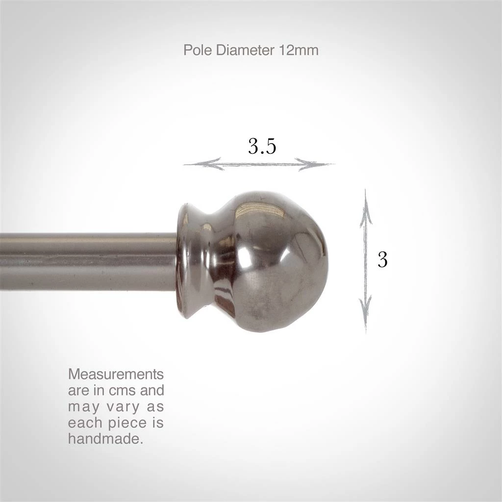 12mm Cannonball Finial In Mercury 5 12mm Cannonball Finial In Mercury - Image 3