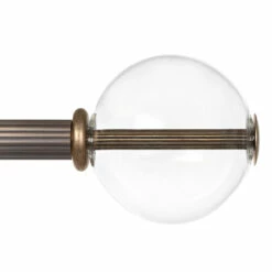 19mm Clear Glass Ball Finial In Antique Brass 14 19mm Clear Glass Ball Finial In Antique Brass -Jim Lawrence Sales 6301AB 22