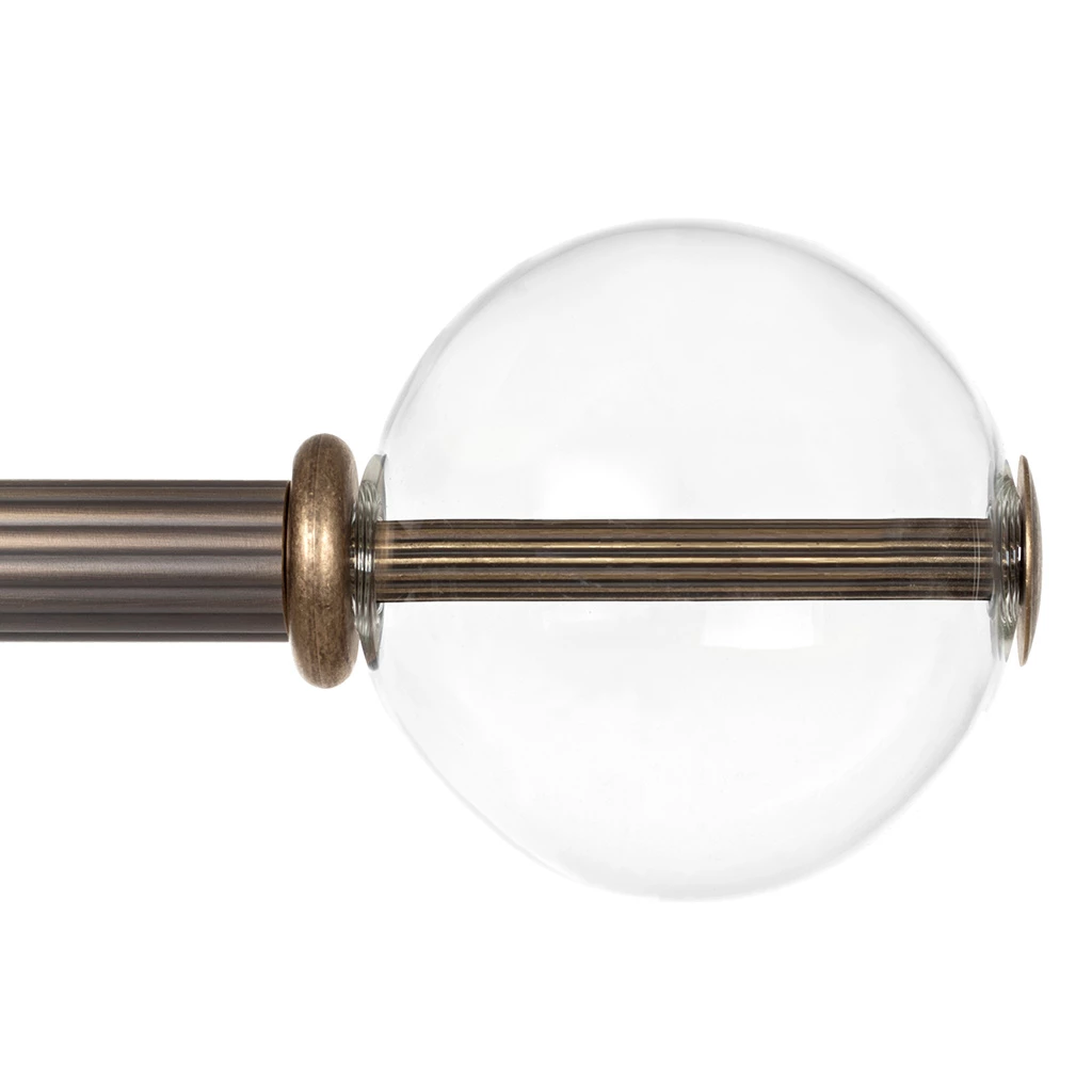19mm Clear Glass Ball Finial In Antique Brass 8 19mm Clear Glass Ball Finial In Antique Brass - Image 6