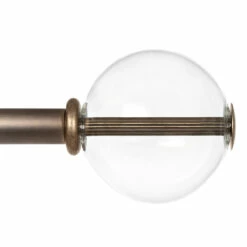 19mm Clear Glass Ball Finial In Antique Brass 15 19mm Clear Glass Ball Finial In Antique Brass -Jim Lawrence Sales 6301AB 23