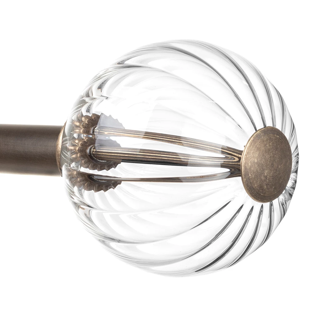 19mm Fluted Glass Ball Finial In Antique Brass 6 19mm Fluted Glass Ball Finial In Antique Brass - Image 4