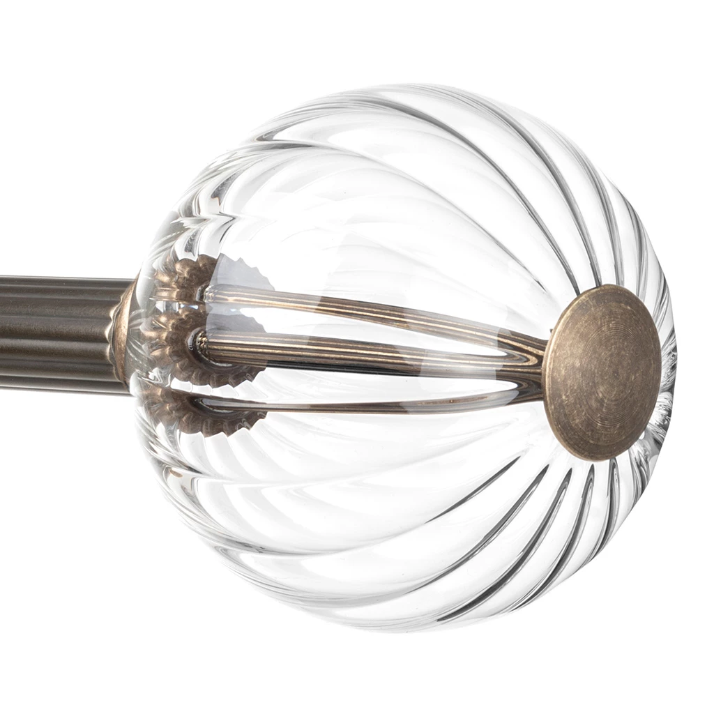 19mm Fluted Glass Ball Finial In Antique Brass 7 19mm Fluted Glass Ball Finial In Antique Brass - Image 5
