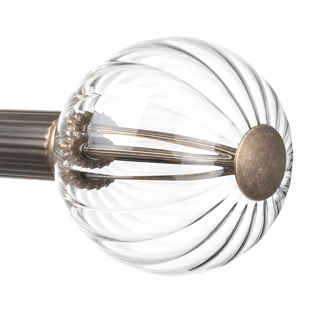 25mm Fluted Glass Ball Finial In Antique Brass 7 25mm Fluted Glass Ball Finial In Antique Brass - Image 5
