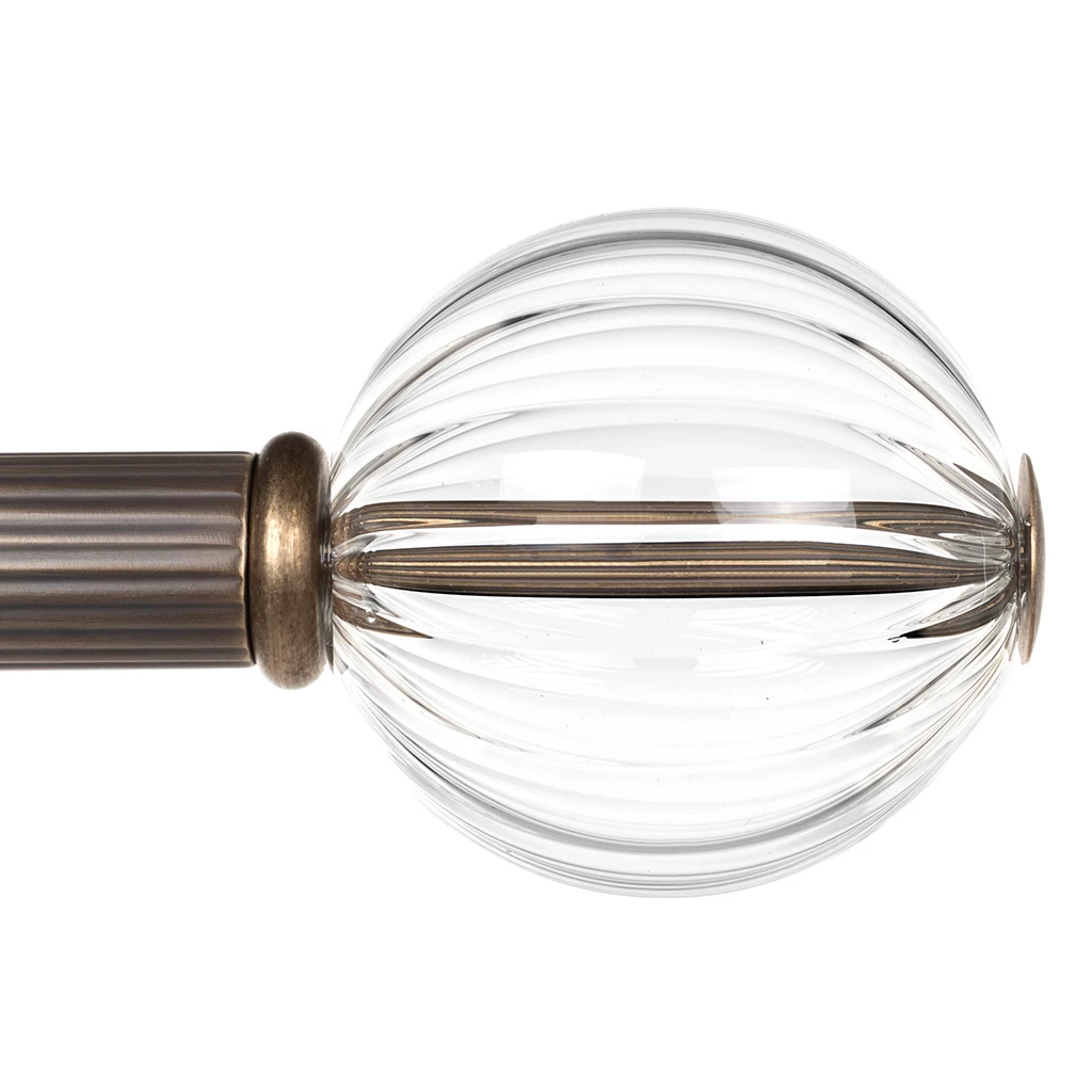 25mm Fluted Glass Ball Finial In Antique Brass 8 25mm Fluted Glass Ball Finial In Antique Brass - Image 6