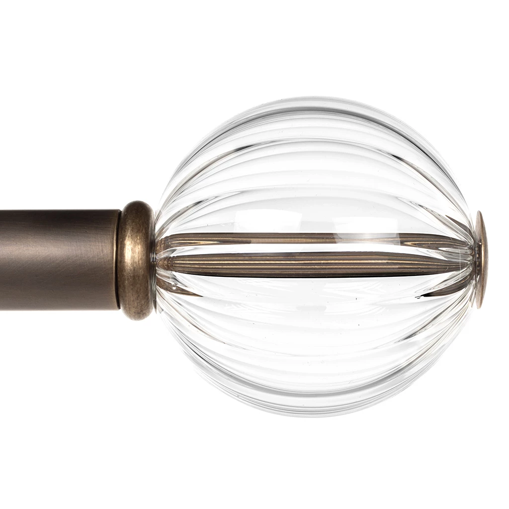 25mm Fluted Glass Ball Finial In Antique Brass 9 25mm Fluted Glass Ball Finial In Antique Brass - Image 7