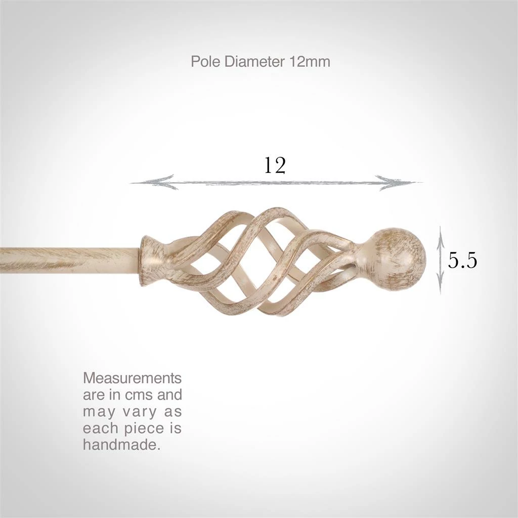 12mm Cage & Ball Finial In Old Ivory 6 12mm Cage & Ball Finial In Old Ivory - Image 4