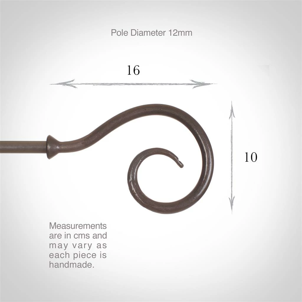 12mm Bishop's Crook Finial In Polished 6 12mm Bishop's Crook Finial In Polished - Image 4