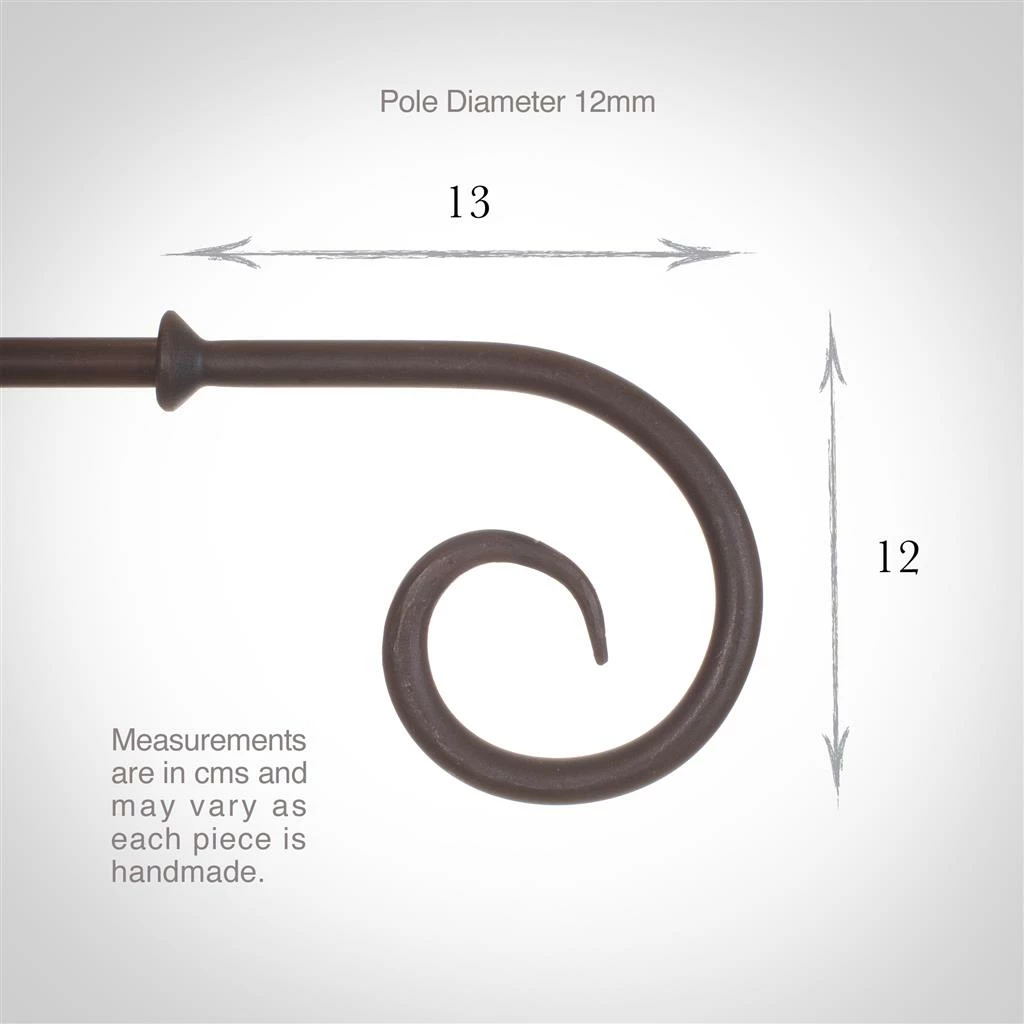 12mm Crook Finial In Beeswax 4 12mm Crook Finial In Beeswax - Image 2