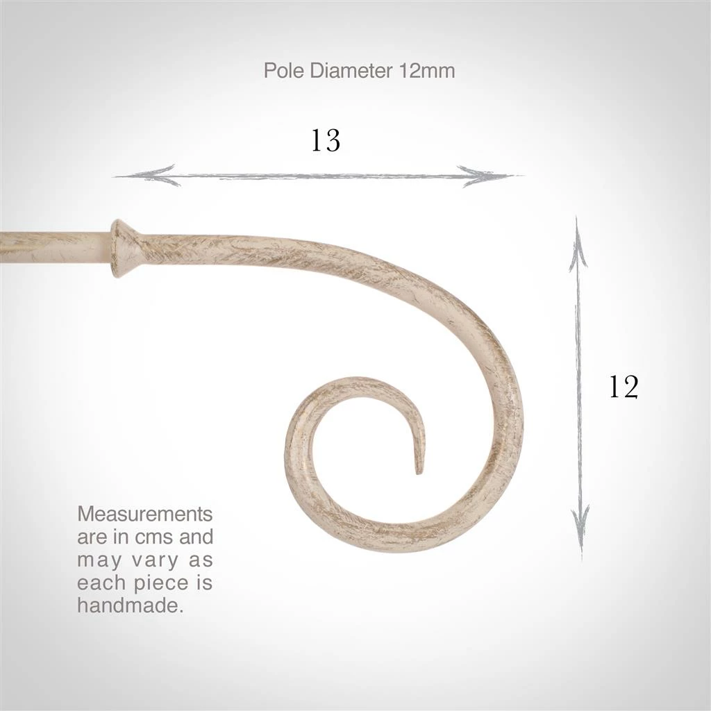 12mm Crook Finial In Old Ivory 4 12mm Crook Finial In Old Ivory - Image 2