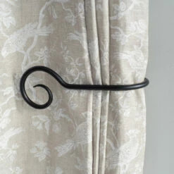 Large Bishop's Crook Holdback (Left Side) In Matt Black -Jim Lawrence Sales 637flmb 12 1