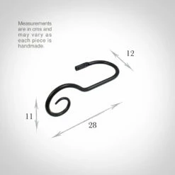 Large Bishop's Crook Holdback (Left Side) In Matt Black -Jim Lawrence Sales 637flmb 13