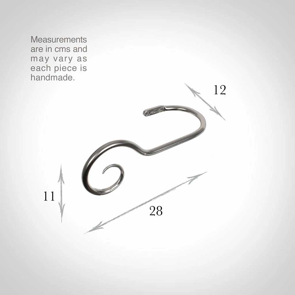 Large Bishop's Crook Holdback (Left Side) In Mercury 5 Large Bishop's Crook Holdback (Left Side) In Mercury - Image 3
