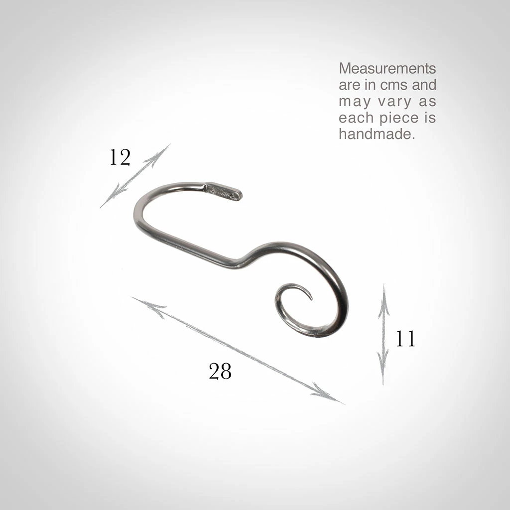 Large Bishop's Crook Holdback (Right Side) In Mercury 5 Large Bishop's Crook Holdback (Right Side) In Mercury - Image 3